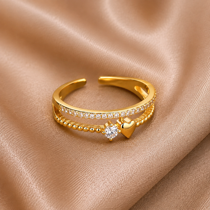 Bague Éclat Diamant — Zircon Doré