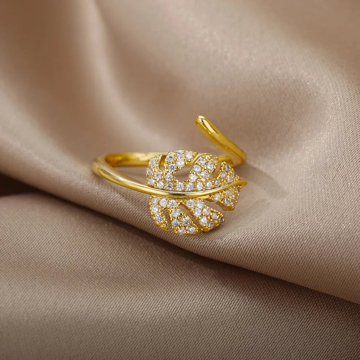 Bague Ailes Célestes — Zircon Doré