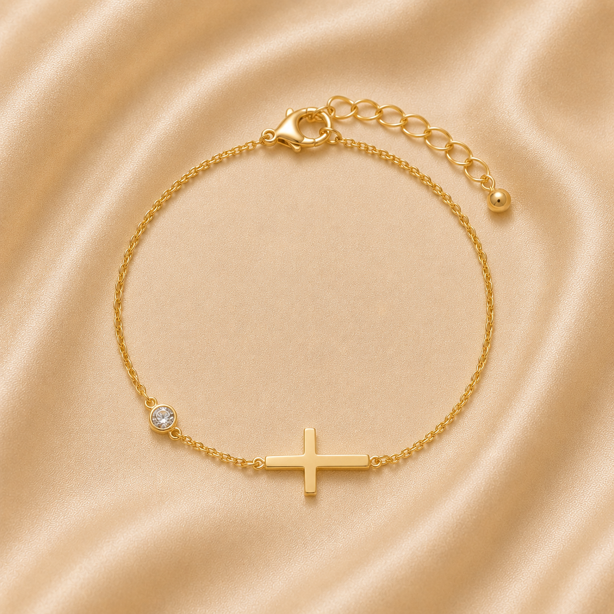 Bracelet Alba — Croix et Zircon