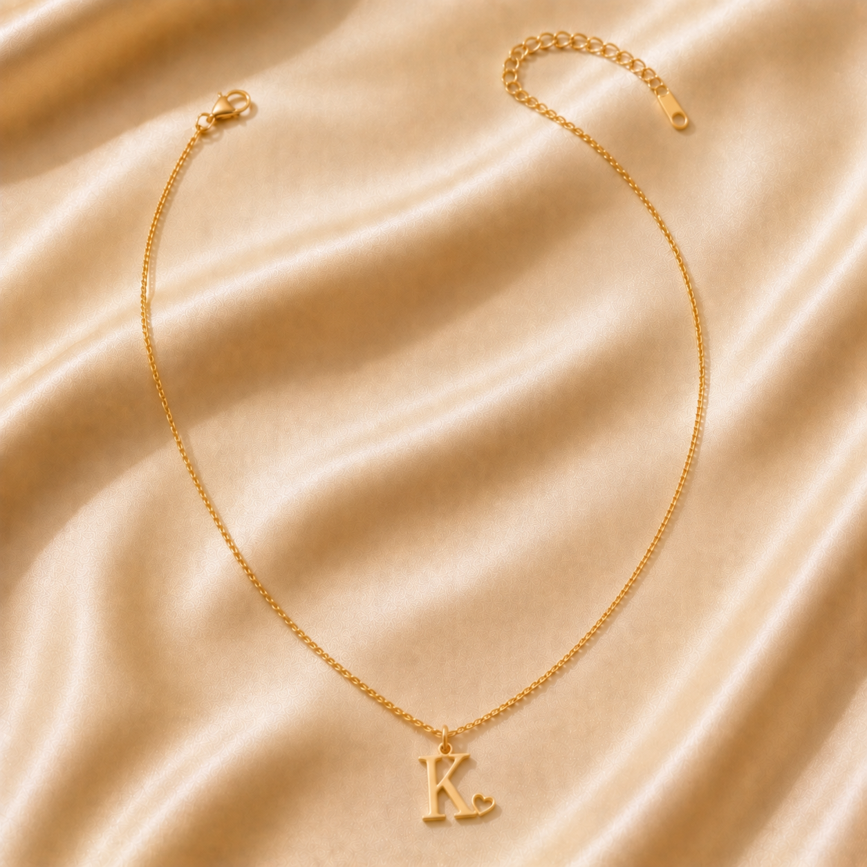 Collier Initiale Amour — Lettre et Cœur Dorés