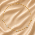 Collier Trèfle Éclat — Zircons Dorés