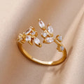 Bague Jardin Fleuri — Zircon Doré