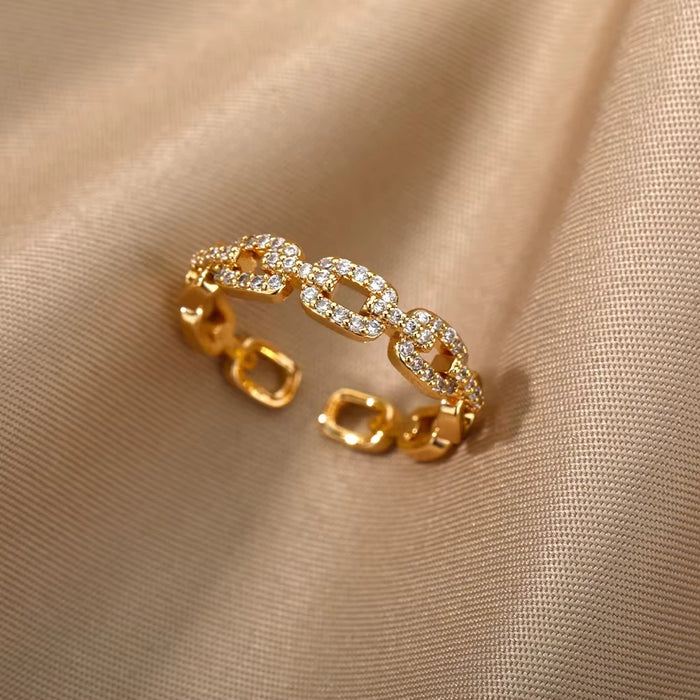 Bague Éclat Cristal — Zircon Doré