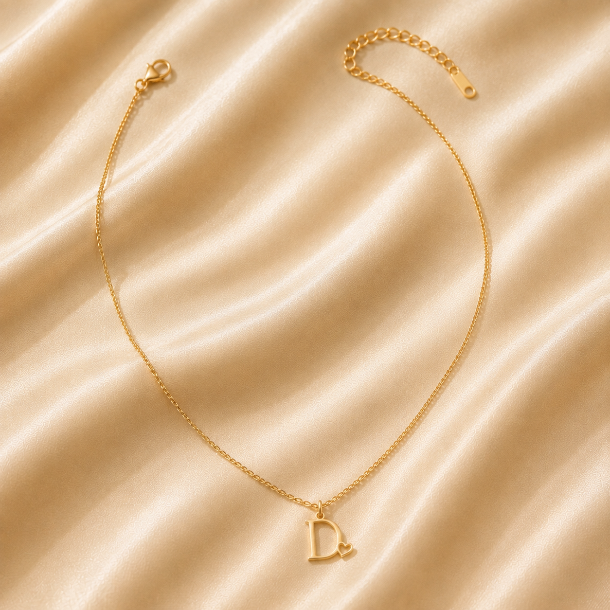 Collier Initiale Amour — Lettre et Cœur Dorés