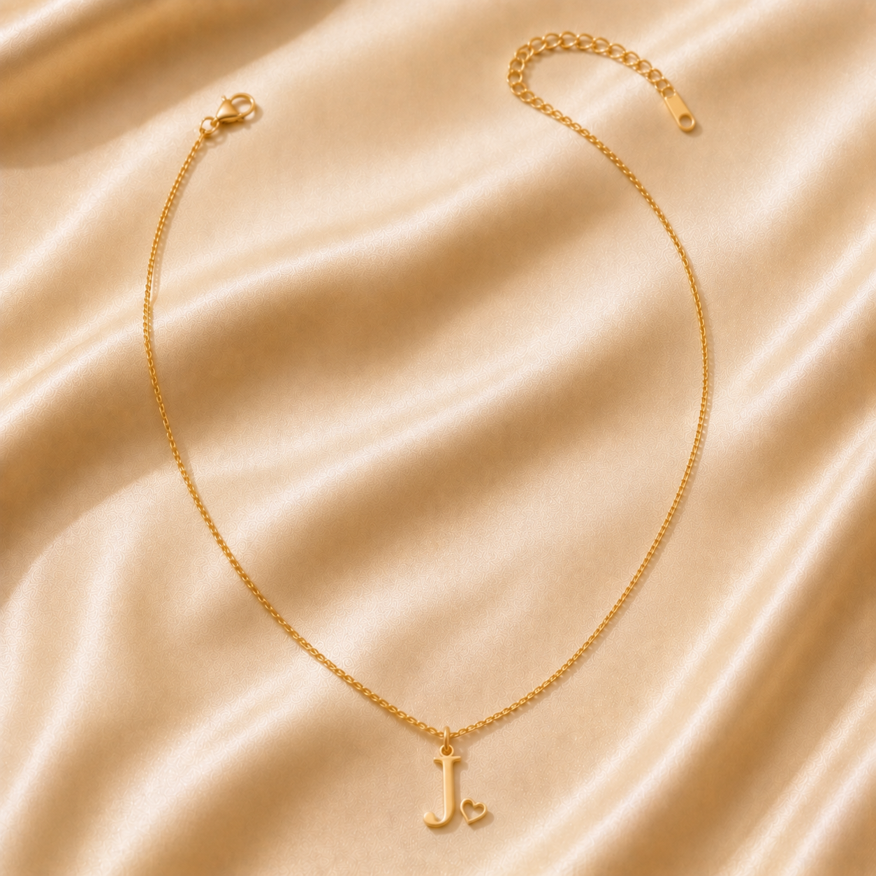 Collier Initiale Amour — Lettre et Cœur Dorés