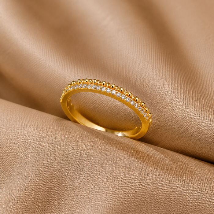 Bague Éclat Perlé — Zircon Doré